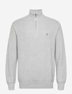 white polo half zip sweater