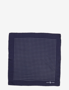 Polka-Dot Silk Pocket Square - lommetørklær - navy