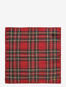 Tartan Wool Pocket Square - pochettes de costume - red multi