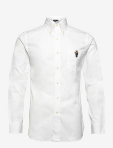 Slim Fit Martini Bear Pocket Shirt - chemises basiques - white