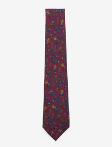 Floral Wool Tie - slips - pink