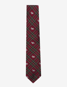 Scottie-Dog Plaid Silk Tie - ties - red
