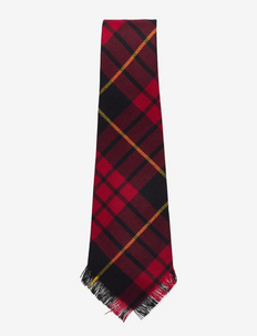 Tartan Wool Tie - slips - red/black