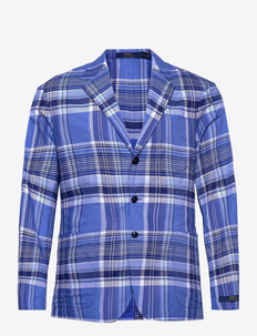 Polo Unconstructed Oxford Sport Coat - single breasted blazers - blue multi