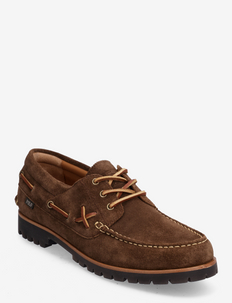 Ranger Suede Boat Shoe - laced shoes - chocolate brown