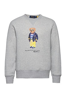 grey polo sweater with bear