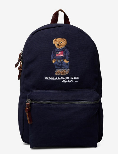 Polo Bear Canvas Backpack - väskor - navy