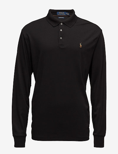Custom Slim Fit Soft Cotton Polo Shirt - long-sleeved polos - polo black