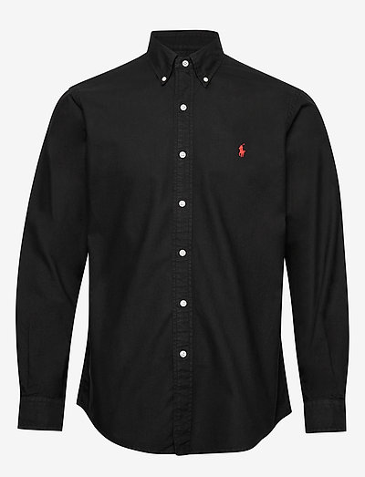 Custom Fit Oxford Shirt - lininiai marškiniai - polo black