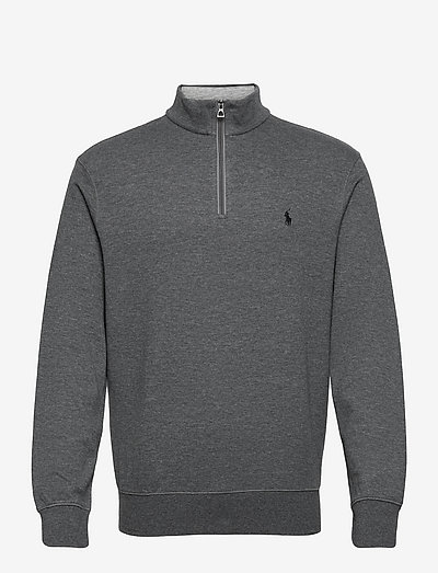 Luxury Jersey Quarter-Zip Pullover - sweatshirts - medium flannel he