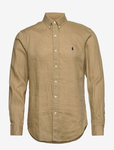 Slim Fit Linen Shirt - basic krekli - coastal beige