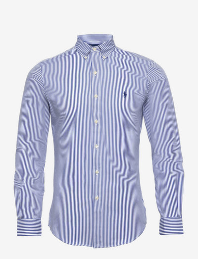 Slim Fit Stretch Poplin Shirt - vabaajasärgid - blue/white bengal