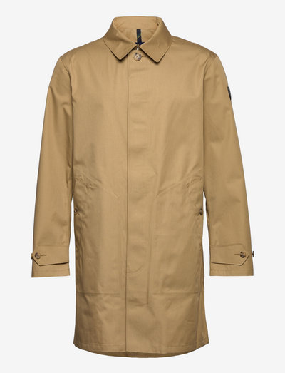 Water-Repellent Twill Walking Coat - trenchcoats - luxury tan