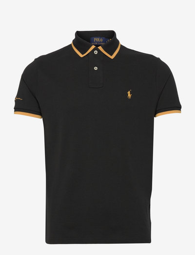 Custom Slim Fit Mesh Polo Shirt - short-sleeved polos - polo black