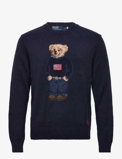 Polo Bear Cotton-Linen Sweater - sweatshirts - navy
