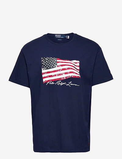 Classic Fit American Flag T-Shirt - graphic print t-shirts - newport navy
