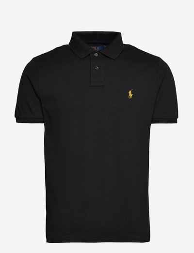 Custom Slim Fit Mesh Polo Shirt - kurzärmelig - polo black
