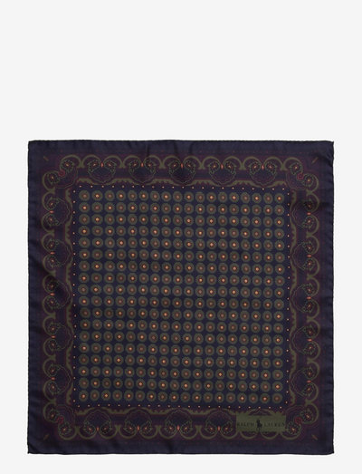 Neat Silk Twill Pocket Square - lommetørklær - navy