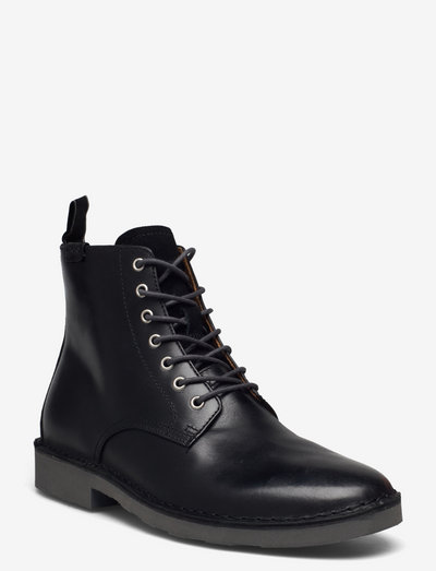 Talan Leather Boot - støvler med snøre - black