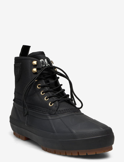 WAXED COTTON TWILL-CLAUS LACEUP-BO- - schnürboots - black/black