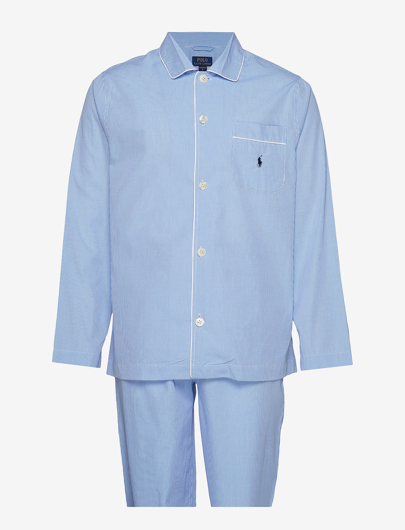 Polo Ralph Lauren Underwear - Gingham Poplin Long Sleep Set - pyjama sets - lt blue mini gi - 0