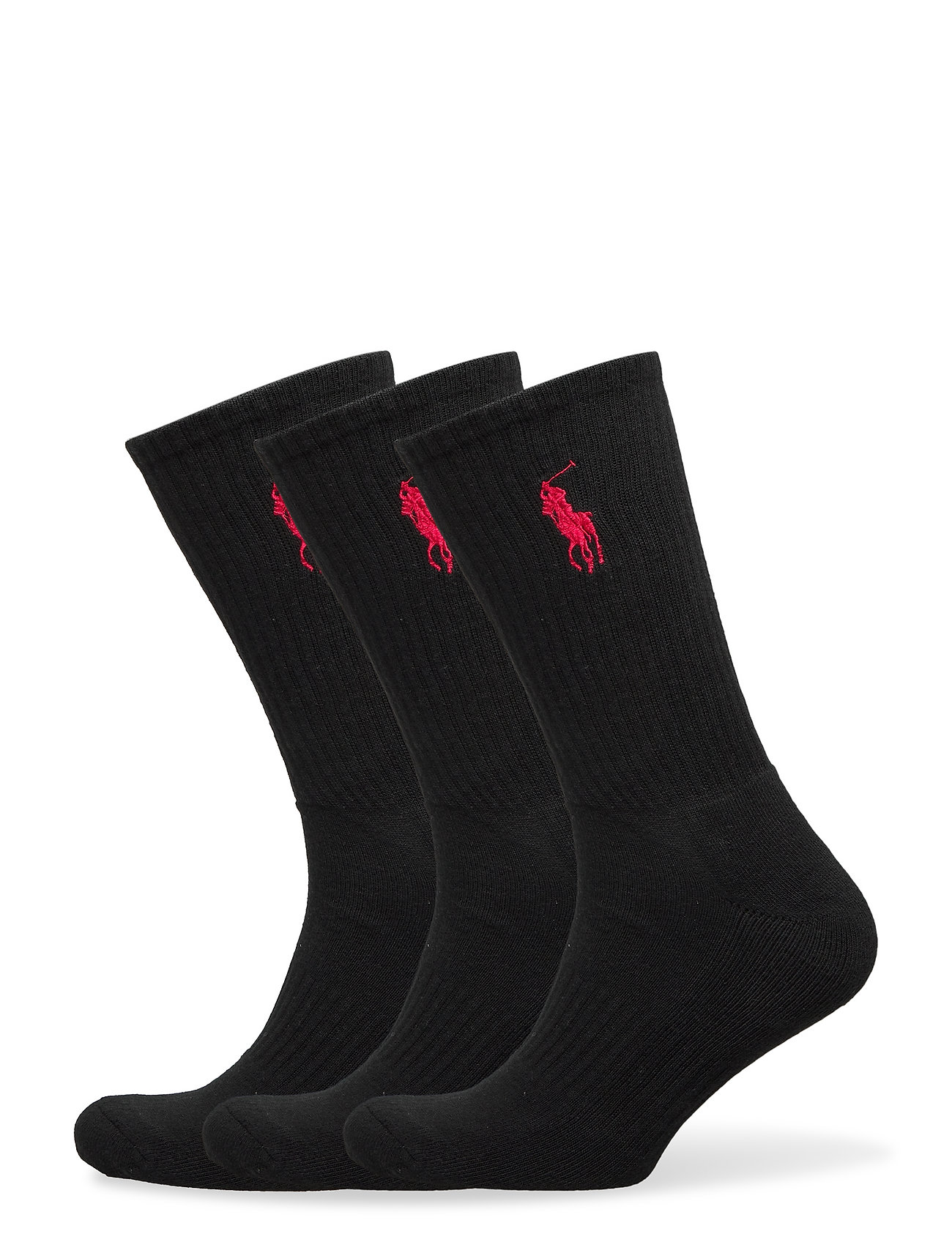 Big Pony Crew Sock 3-Pack Underwear Socks Regular Socks Black Polo Ralph Lauren Underwear