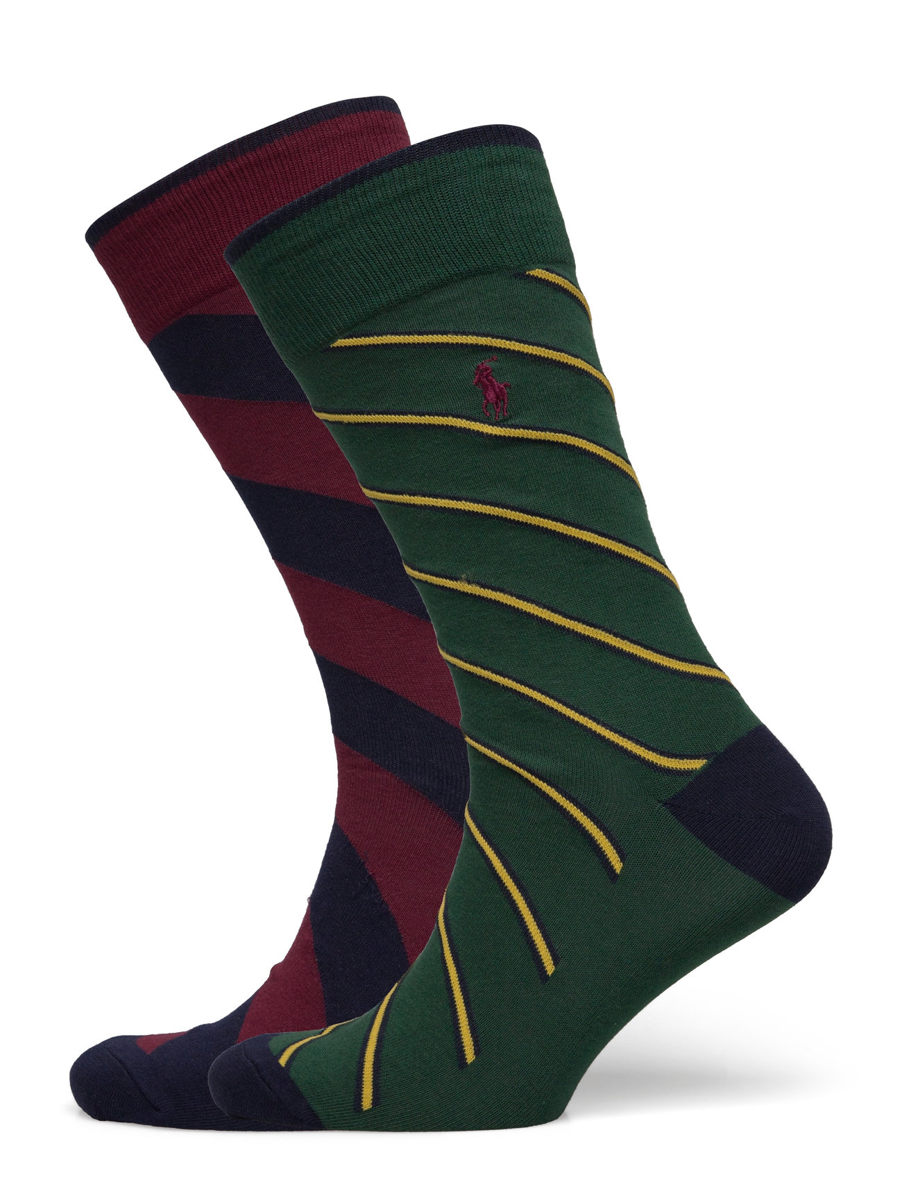 Repp-Stripe Trouser Sock 2-Pack Underwear Socks Regular Socks Khaki Green Polo Ralph Lauren Underwear