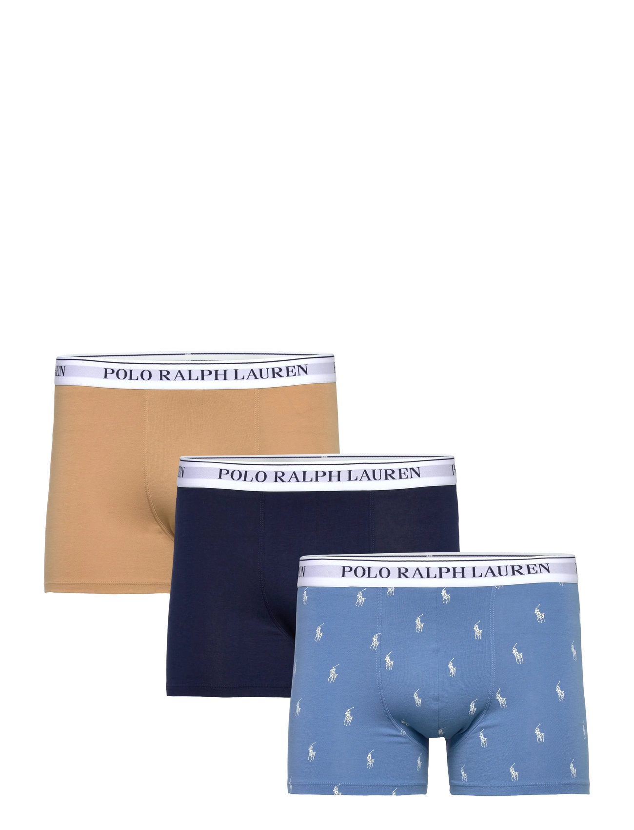 Classic Stretch-Cotton Trunk 3-Pack Boksershorts Blue Polo Ralph Lauren