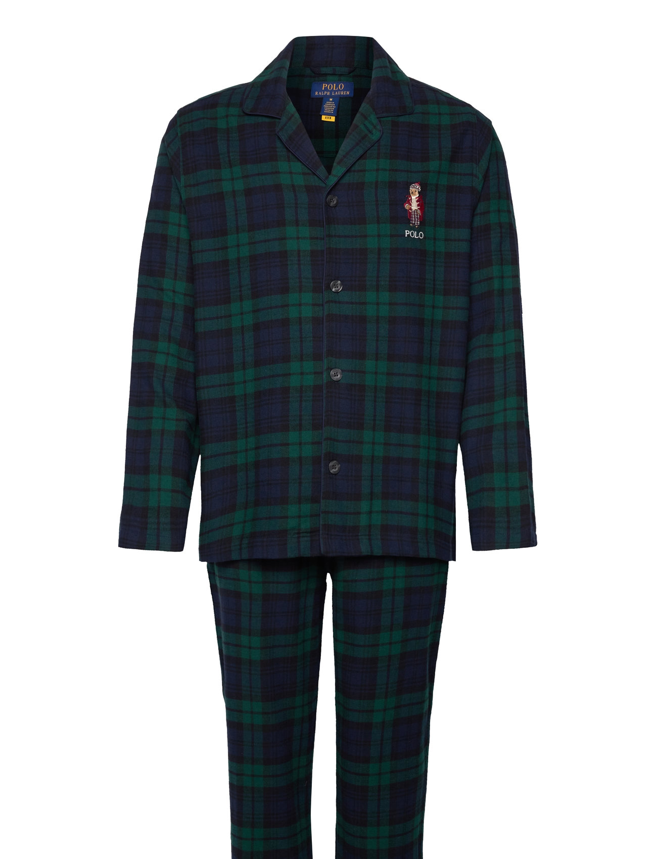 Polo Ralph Lauren Underwear Polo Bear Plaid Flannel Pajama Set Marinblå