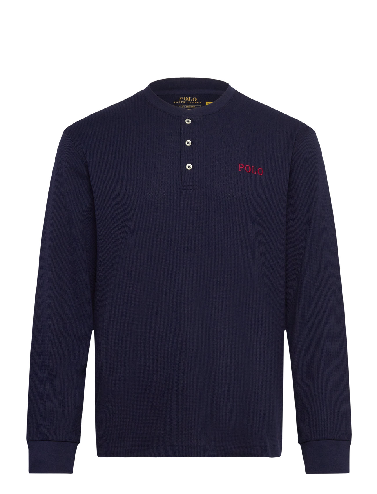 Waffle-Knit Henley Sleep Shirt Underwear Night & Loungewear Pyjama Tops Navy Polo Ralph Lauren