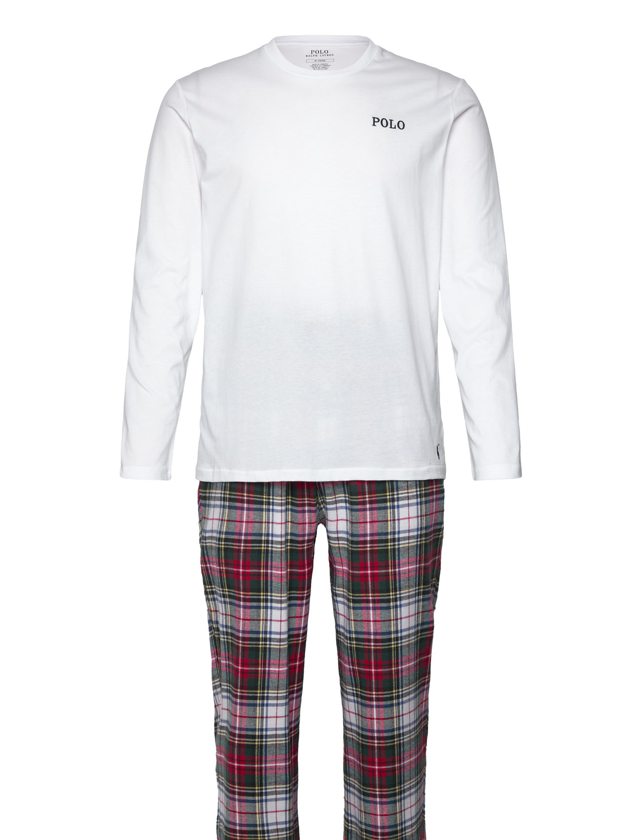 Flannel-Sle-Set Pyjamas Nattøj White Polo Ralph Lauren Underwear