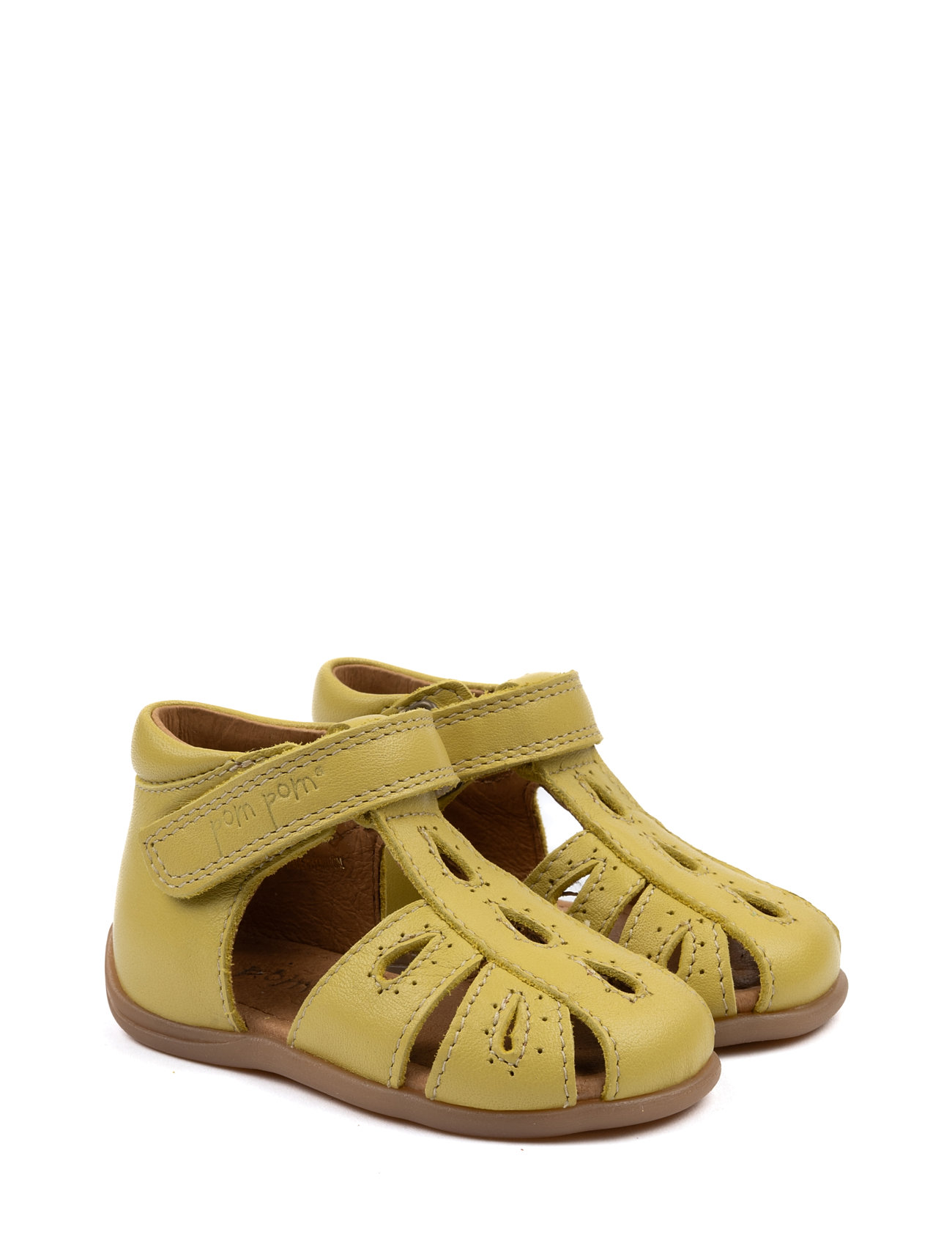 Starters Drops Velcro Sandal Shoes Summer Shoes Sandals Yellow Pom Pom