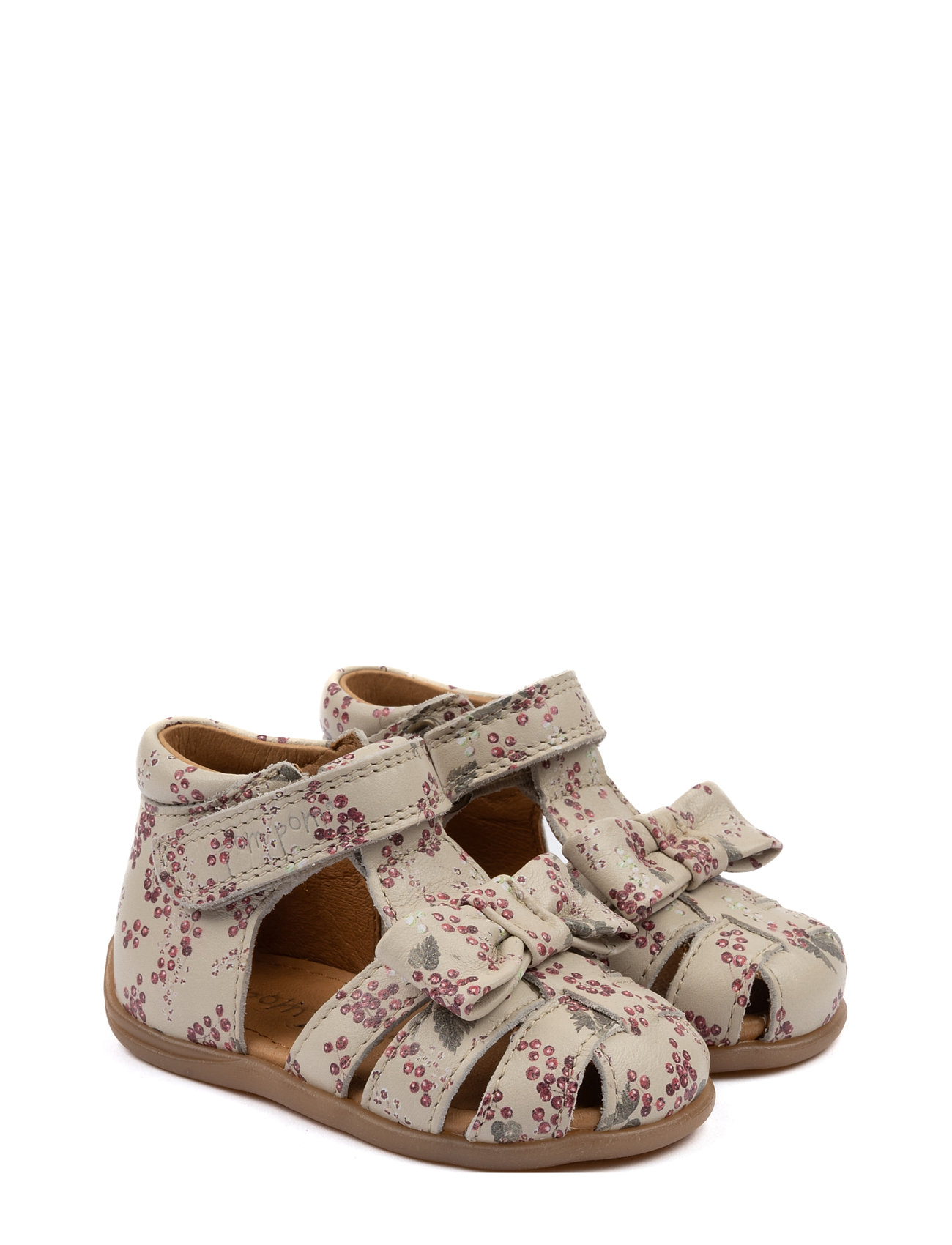 Starters Bow Velcro Sandal Shoes Summer Shoes Sandals Beige Pom Pom