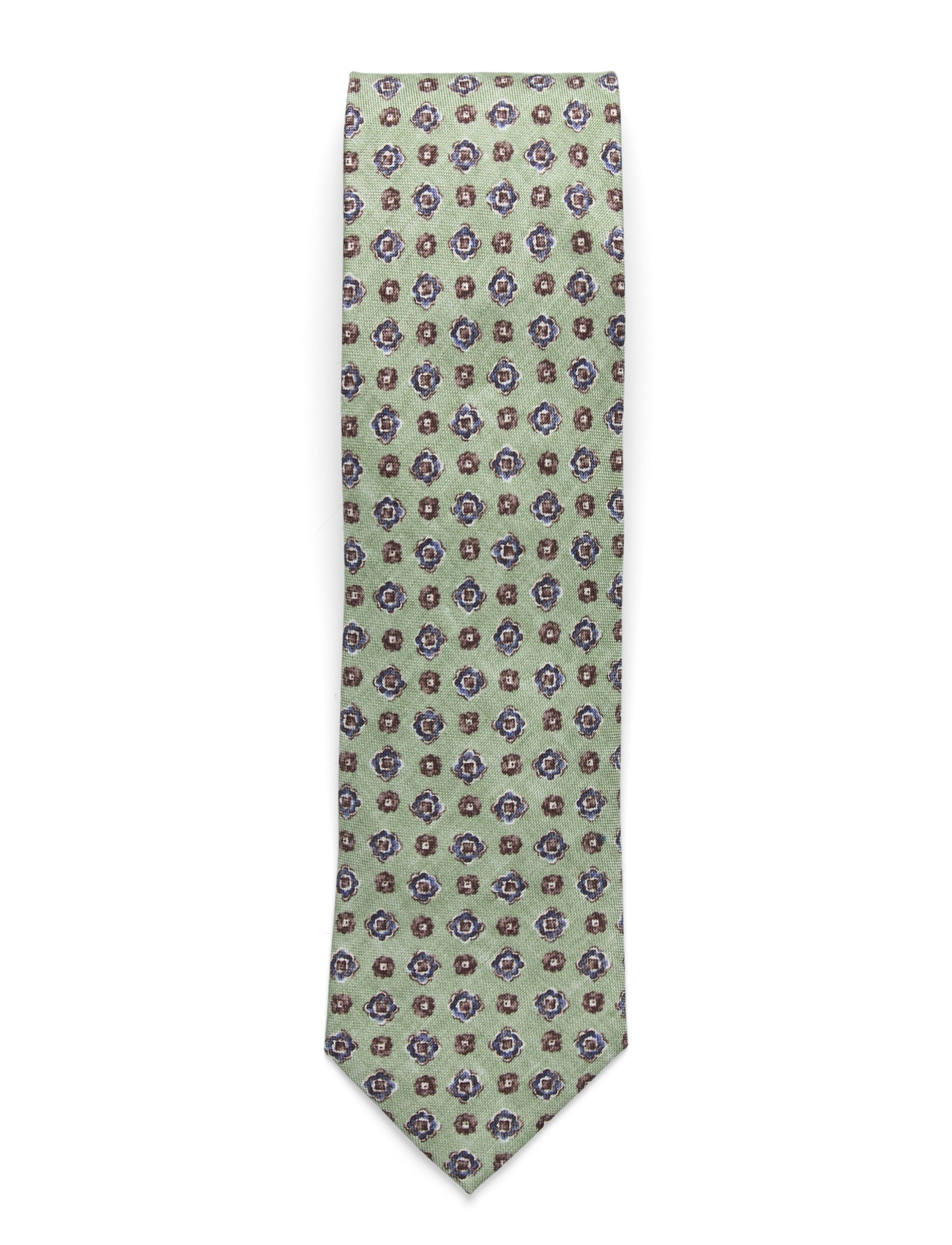 Portia 1924 Pattern Silk Tie, One Size, Green, Tilbehør > Slips, Herre