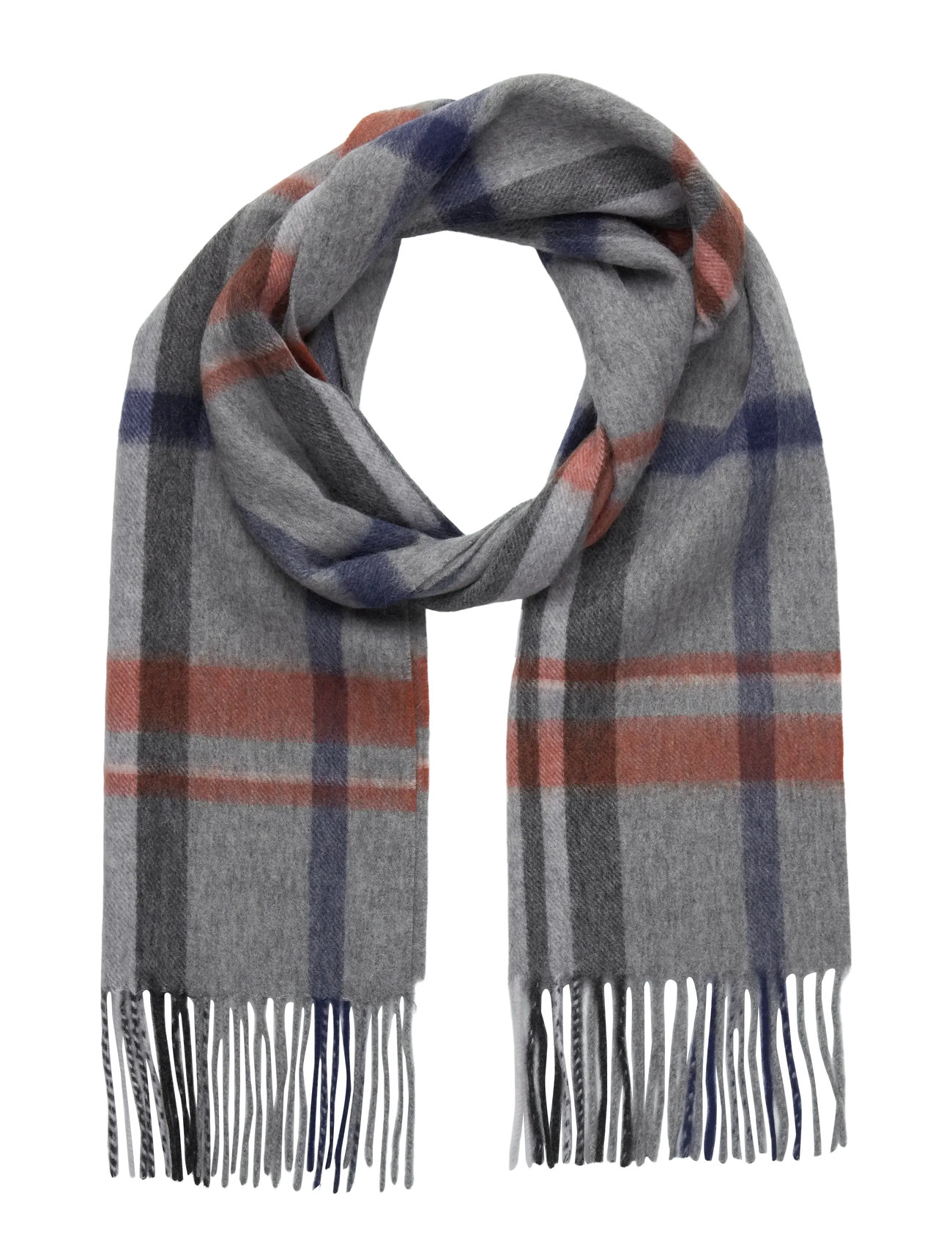 PORTIA 1924 Grau Wolle Schal Grau - One Size - Herren