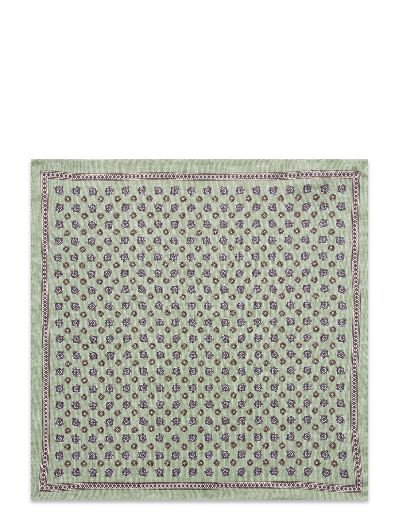 Portia 1924 Pattern Silk Pocket Square, One Size, Green, Tilbehør > Lommeklude, Herre