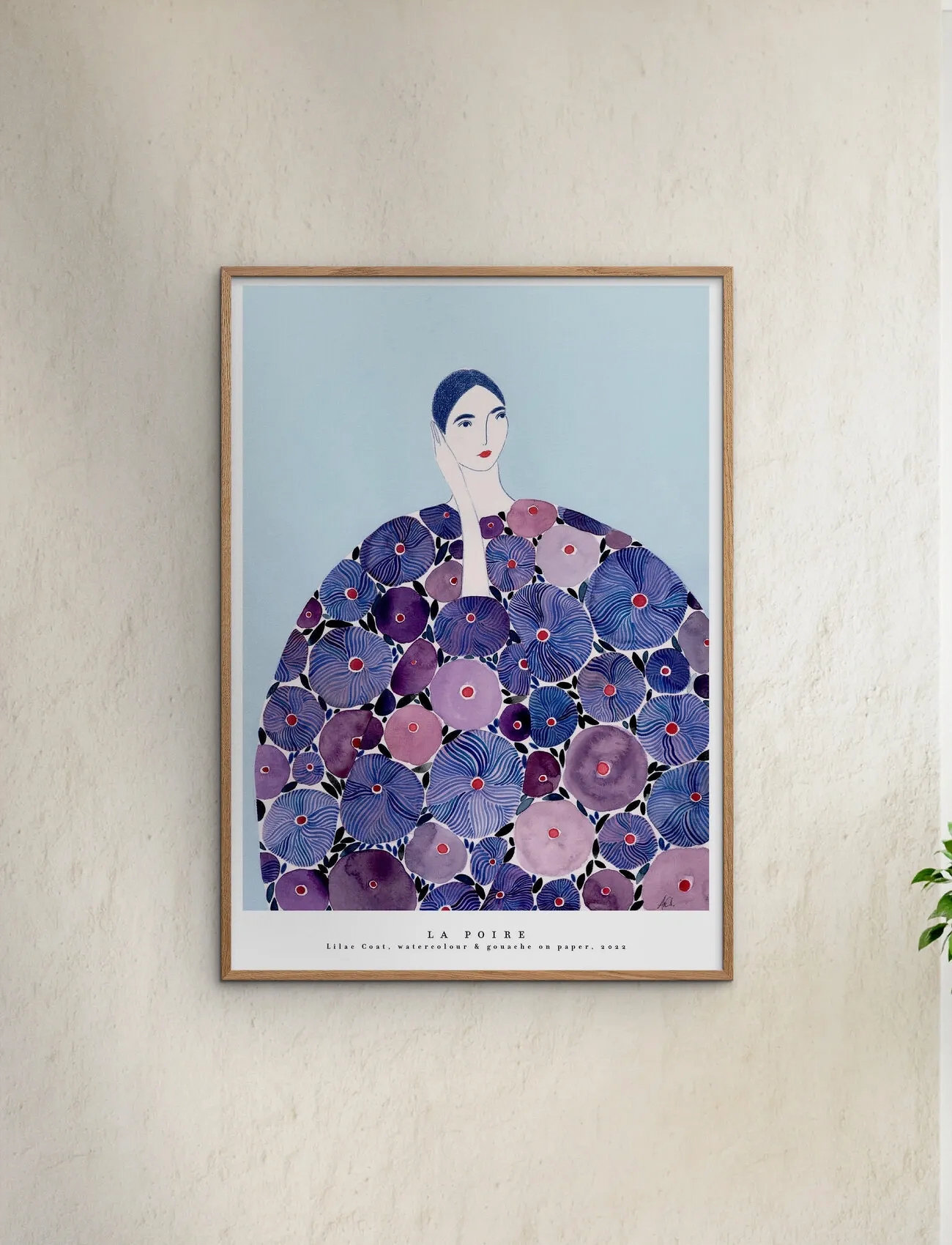 Poster & Frame Lilac Coat, 50X70 cm, Purple, Plakater > Illustrationer, Unisex