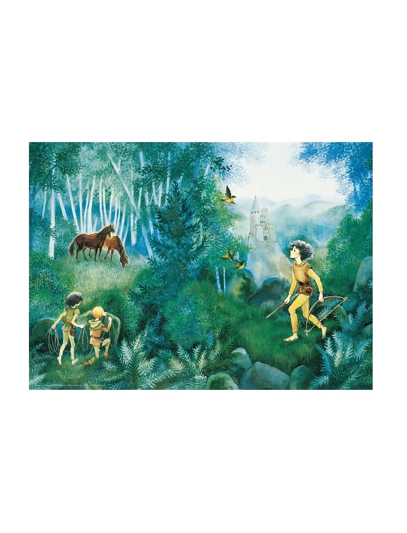 Poster & Frame Astrid Lindgren - Adventure - Ronja The Robbers Daughter, 50X70 cm, Green, Plakater Og Rammer > Plakater, Børn