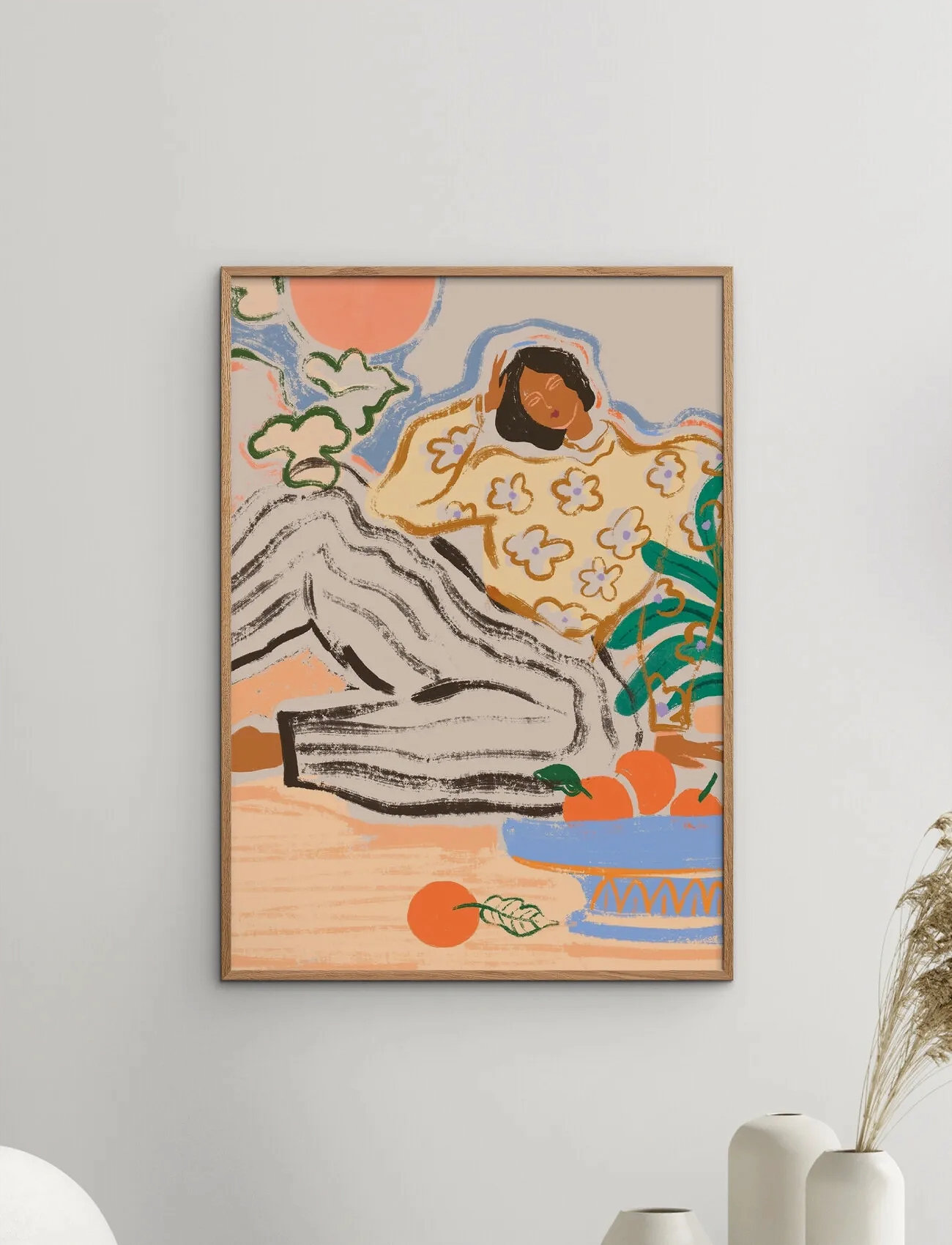 Poster & Frame Arty Guava - Lazy Days, 50X70 cm, Multi/patterned, Plakater > Illustrationer, Unisex