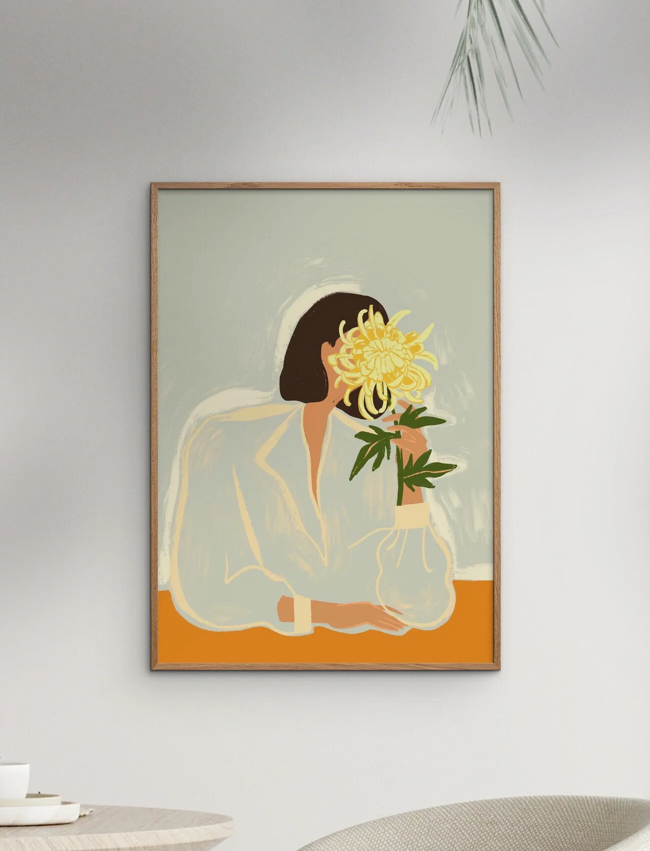 Poster & Frame Arty Guava - The Crysanthemum, 70X100 cm, Yellow, Plakater > Illustrationer, Unisex