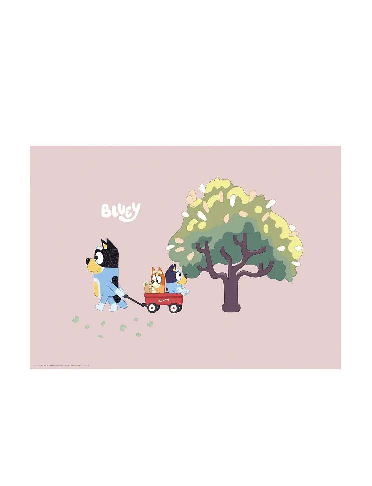 Poster & Frame Bluey - Big Tree, 50X 70 cm, Pink, Plakater Og Rammer > Plakater, Børn