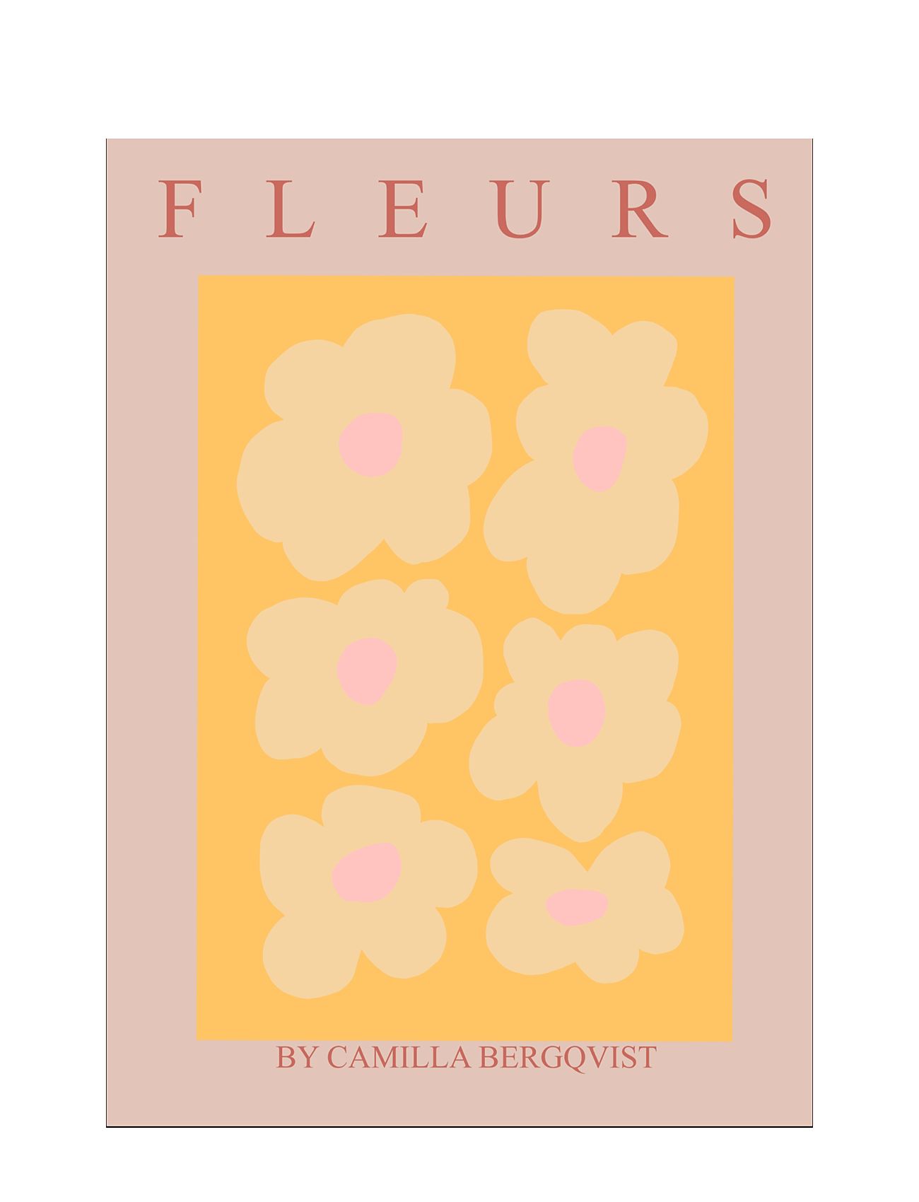 Fleurs Orange Patterned Poster & Frame 52019