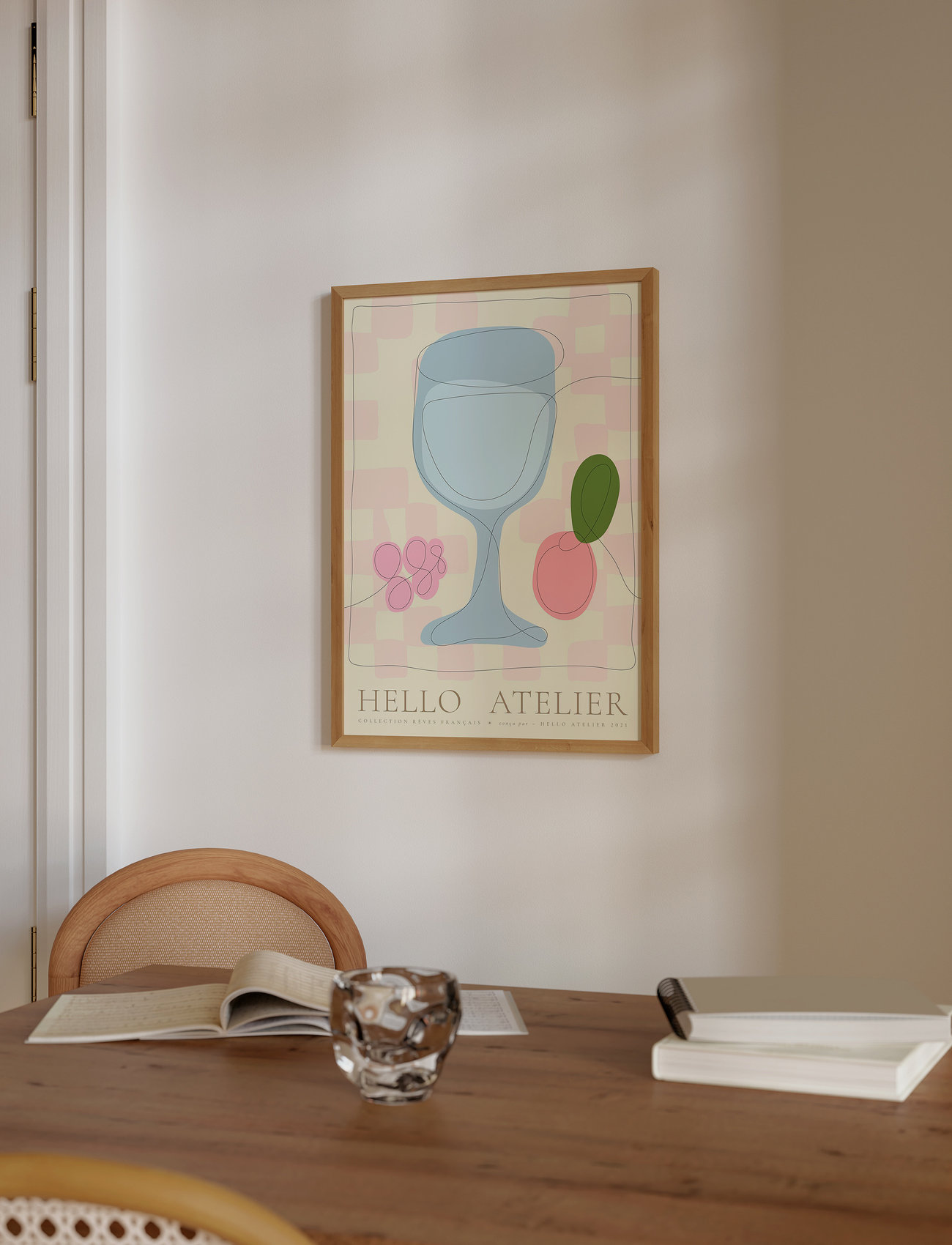 Poster & Frame Hello Atelier - Du Vin, 30X40 cm, Multi/patterned, Plakater > Botaniske, Unisex