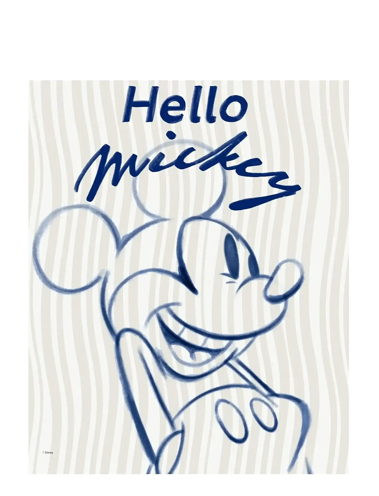 Poster & Frame Disney - Mickey Mouse Hello, 50X 70 cm, Blue, Plakater Og Rammer > Plakater, Børn