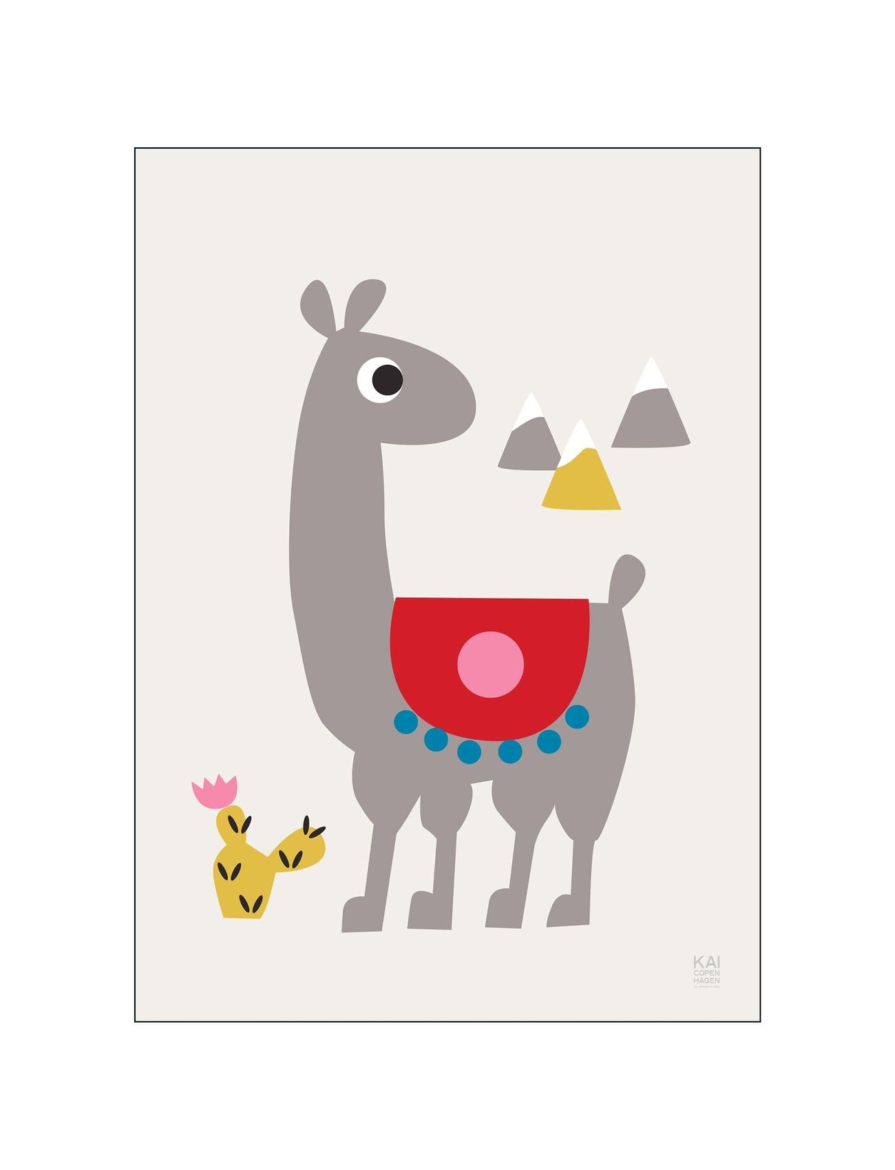 Alpaca Home Kids Decor Posters Monivärinen/Kuvioitu Poster & Frame