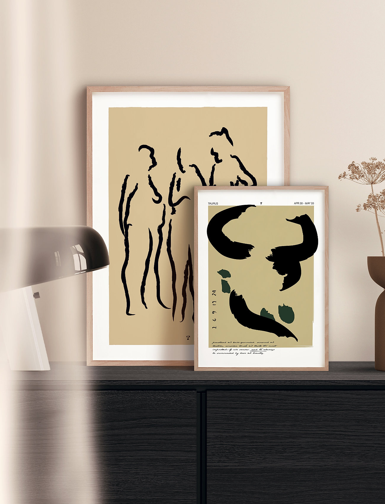 Poster & Frame Taurus, 50X70 cm, Multi/patterned, Plakater > Grafiske Mønstre, Unisex
