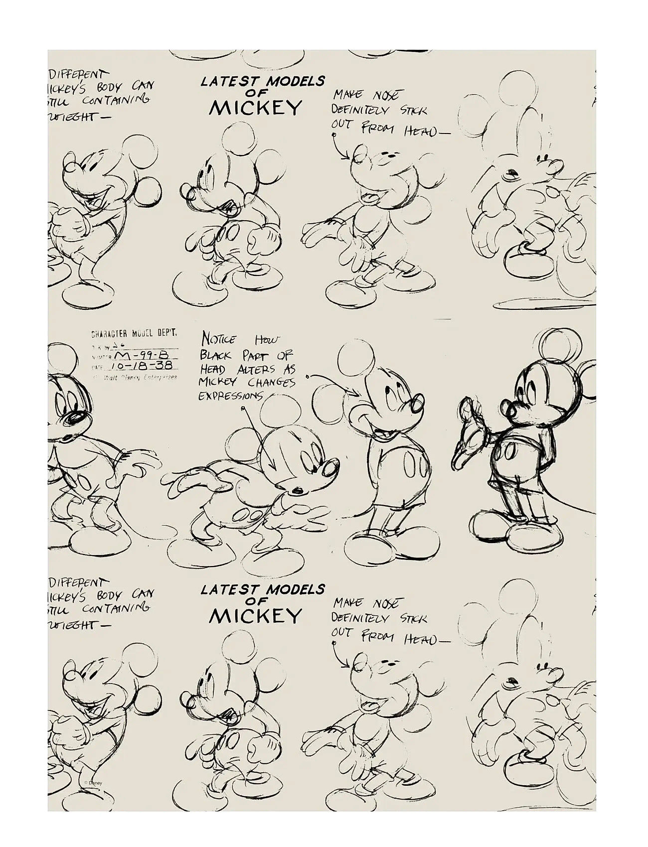 Poster & Frame Disney - Mickey Mouse Latest Models Of Mickey, 50X 70 cm, Cream, Plakater Og Rammer > Plakater, Børn