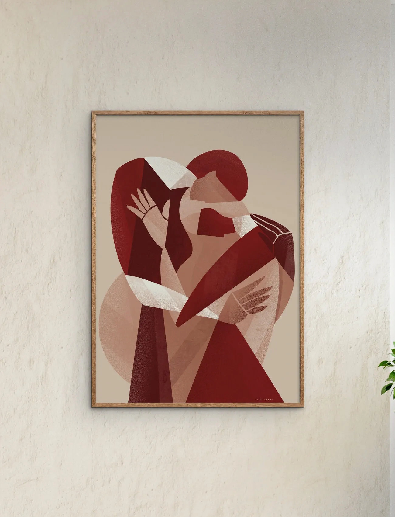 Poster & Frame Jdzo Draws - Lovers, 30X40 cm, Red, Plakater > Illustrationer, Unisex