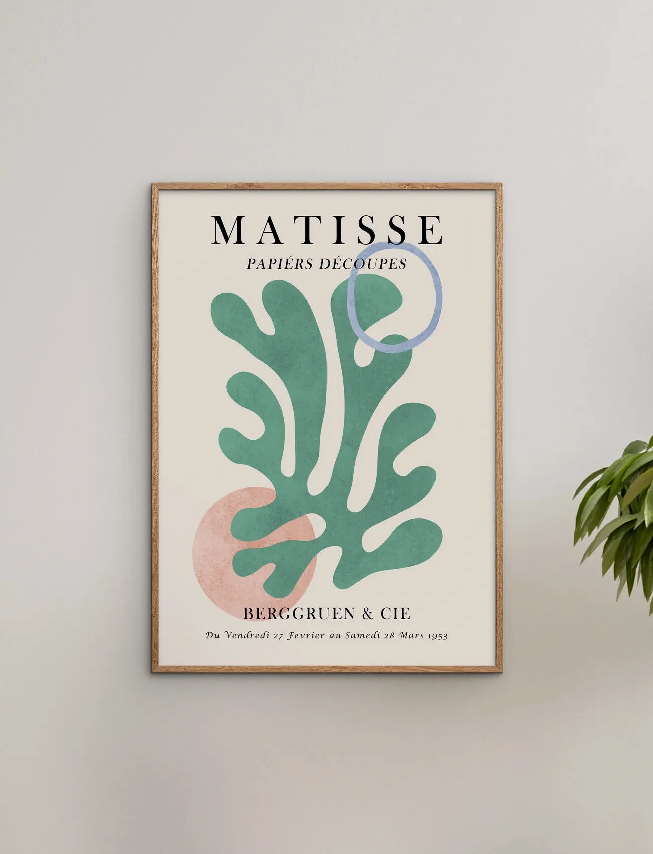 Poster & Frame Vitor Costa - Matisse Floral Poster 6, 50X70 cm, Green, Plakater > Illustrationer, Unisex