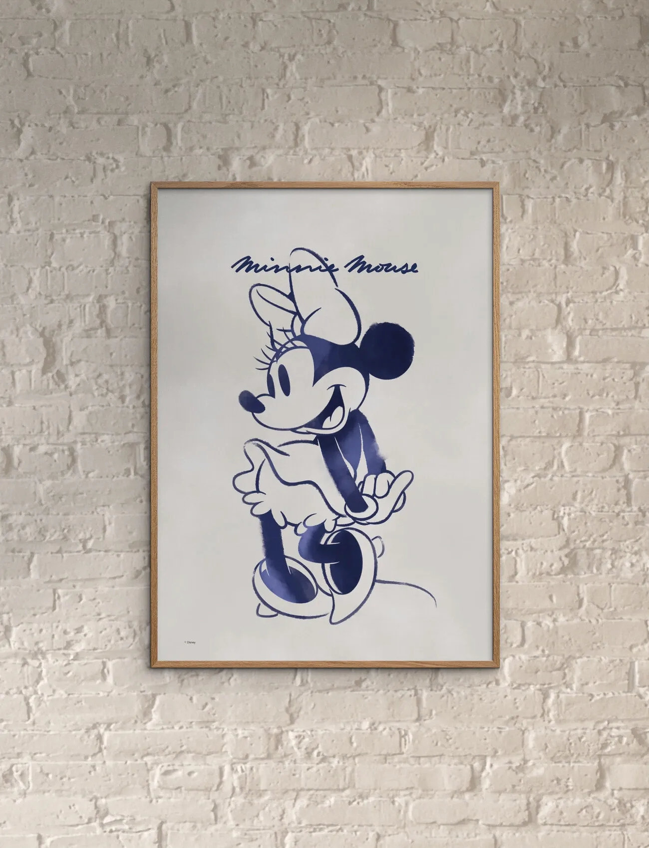 Poster & Frame Disney - Minnie Mouse Blue, 50X 70 cm, Blue, Plakater Og Rammer > Plakater, Børn